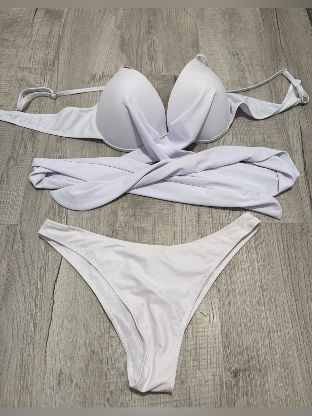 White Wrap Bikini Set - Women Swim
